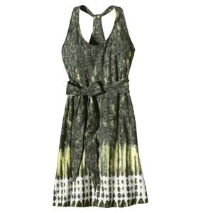 Patagonia Olive Green and Yellow Patterned Racerback Dress